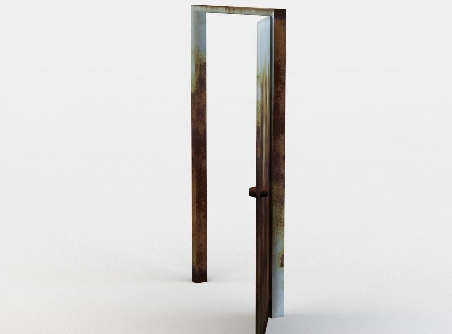 Door rusty - rusty Low-poly 3D model_2