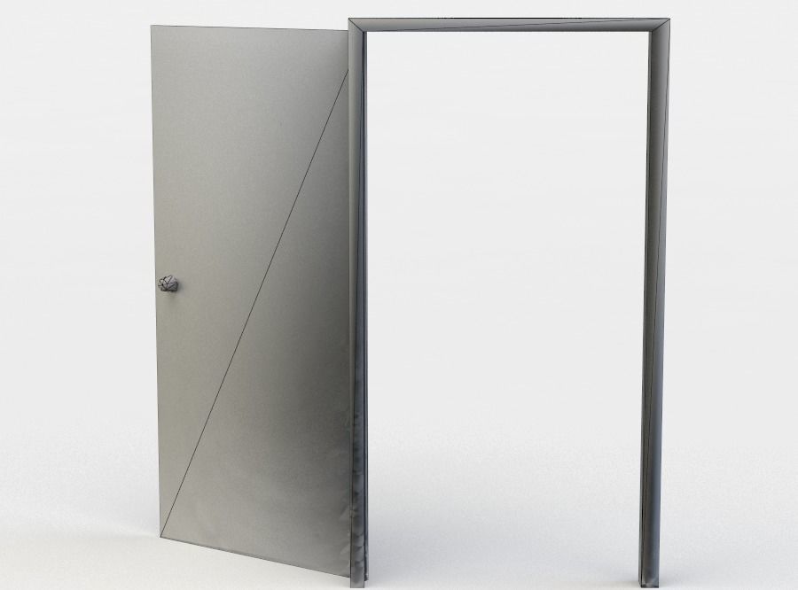 Door rusty - rusty Low-poly 3D model_3