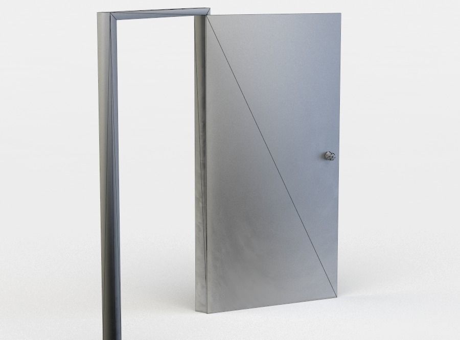 Door rusty - rusty Low-poly 3D model_4