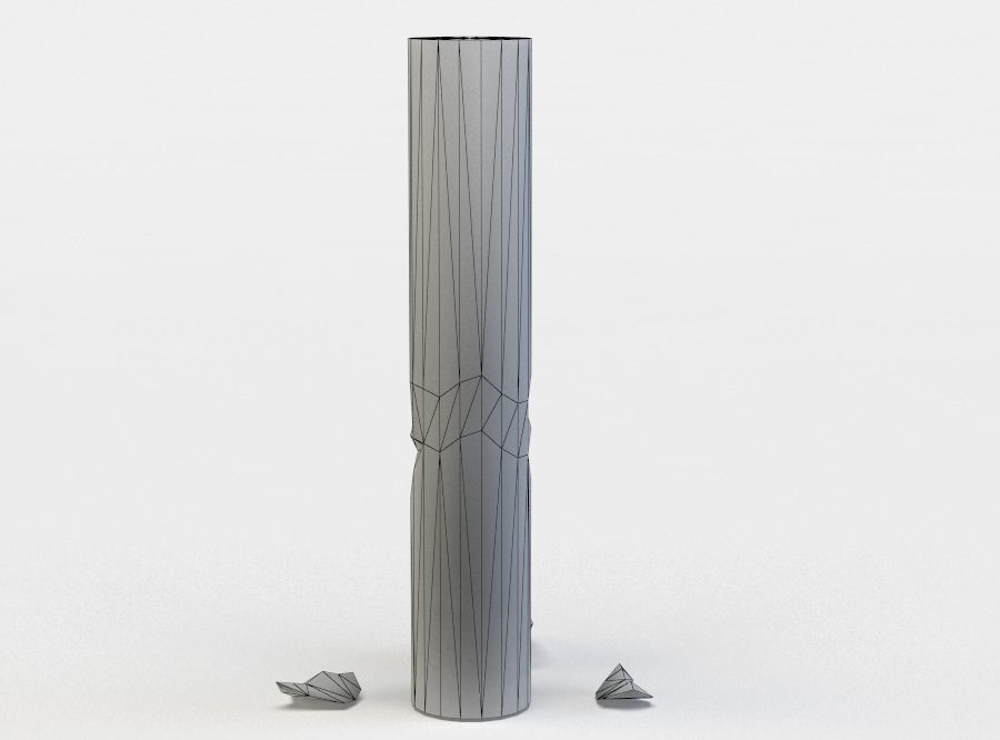 Damaged column Low-poly 3D model_4
