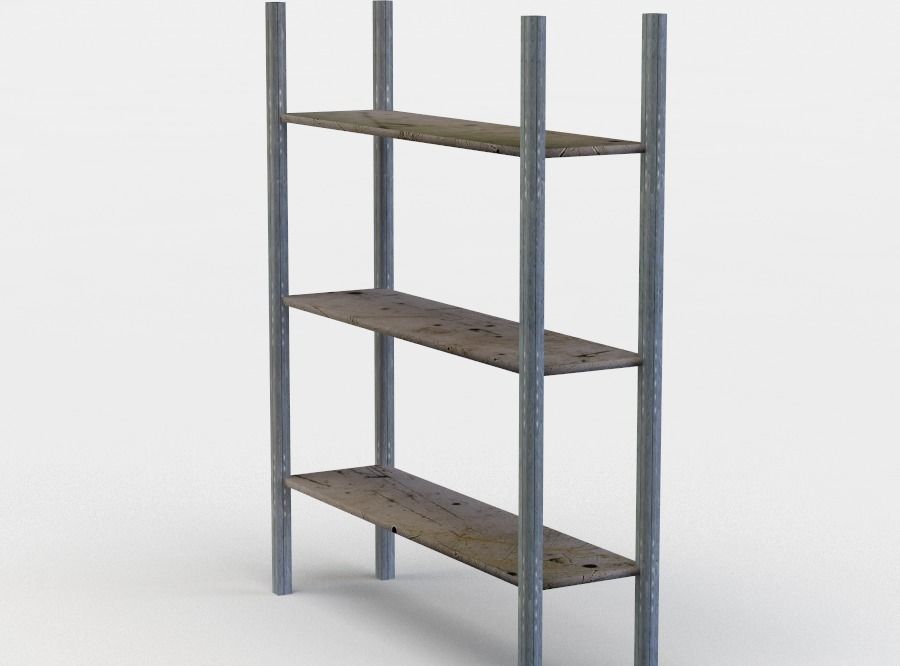 Shelf Low-poly 3D model_3