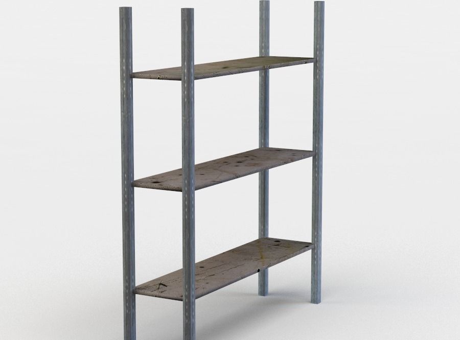 Shelf Low-poly 3D model_2