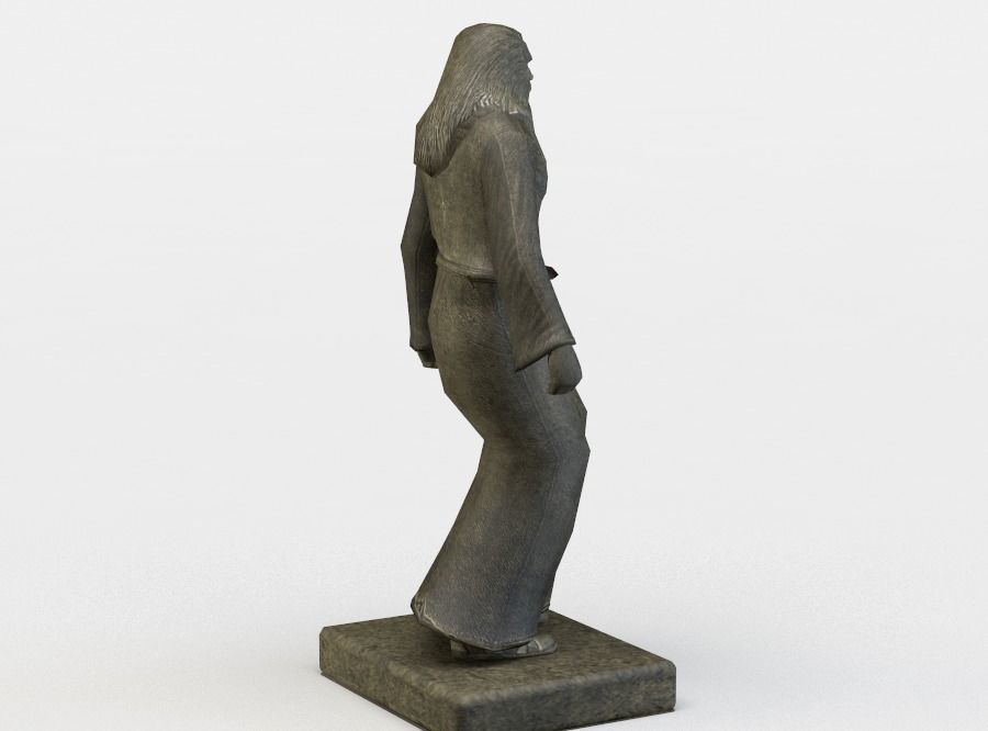 Wizard statue Low-poly 3D model_2