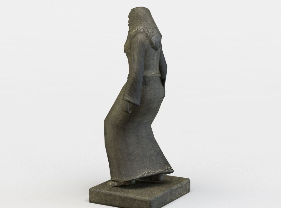 Wizard statue Low-poly 3D model_1