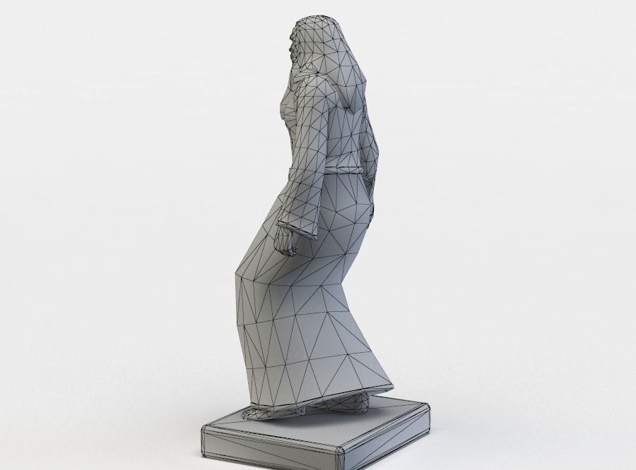 Wizard statue Low-poly 3D model_4