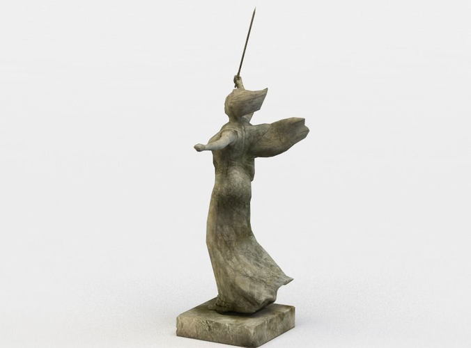 Statue of woman holding sword