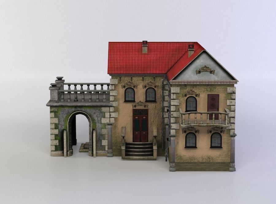 Small house Low-poly 3D model_0