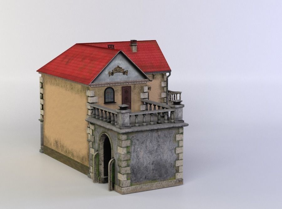 Small house Low-poly 3D model_2