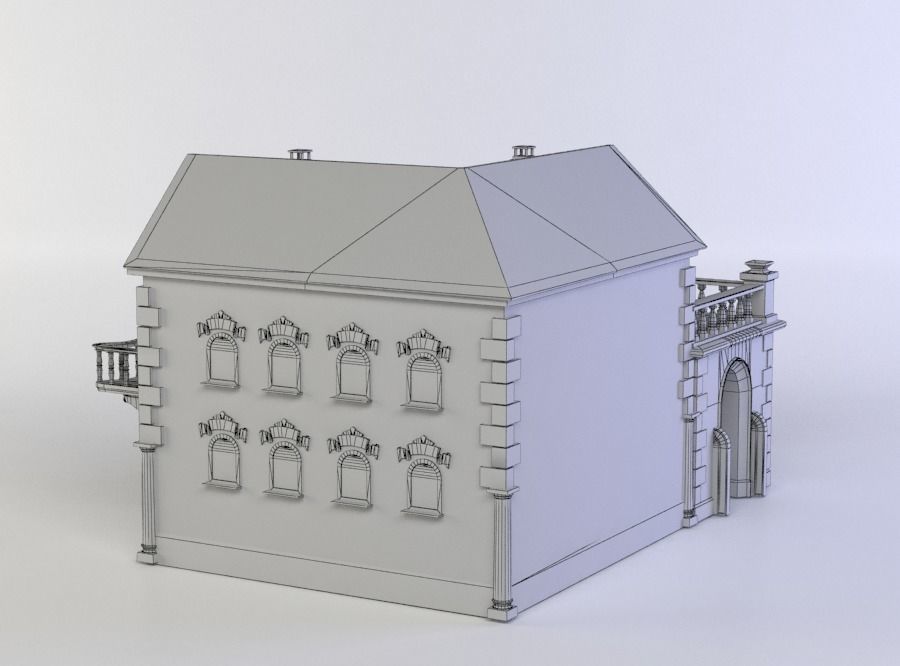 Small house Low-poly 3D model_4