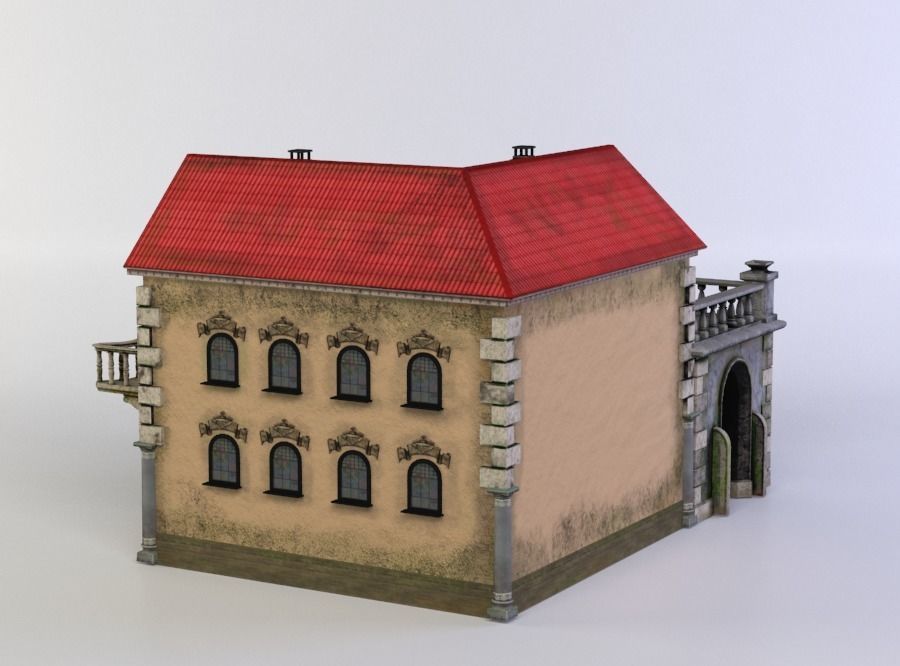 Small house Low-poly 3D model_1