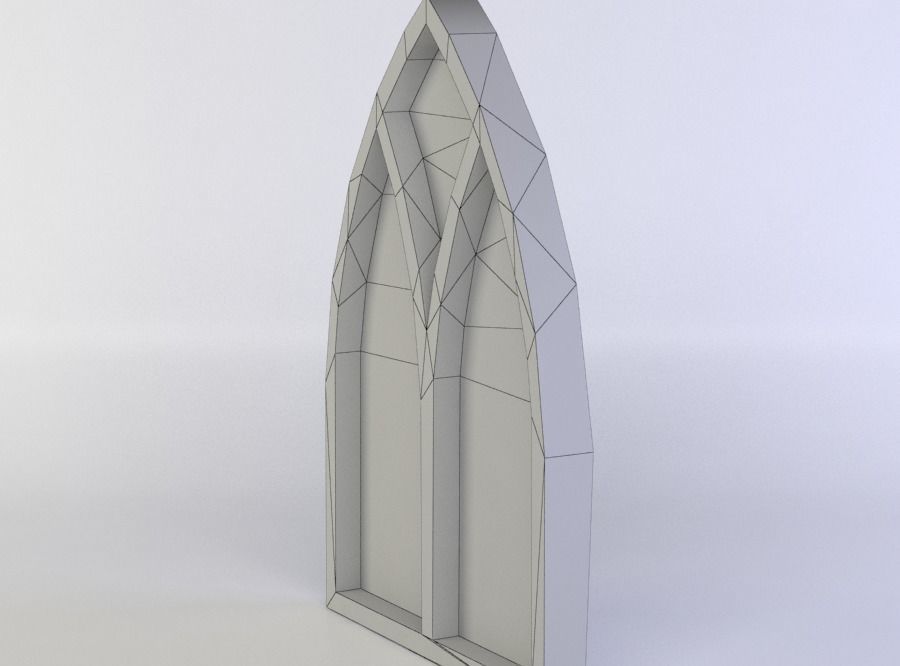 Window gothic - gothic Low-poly 3D model_5