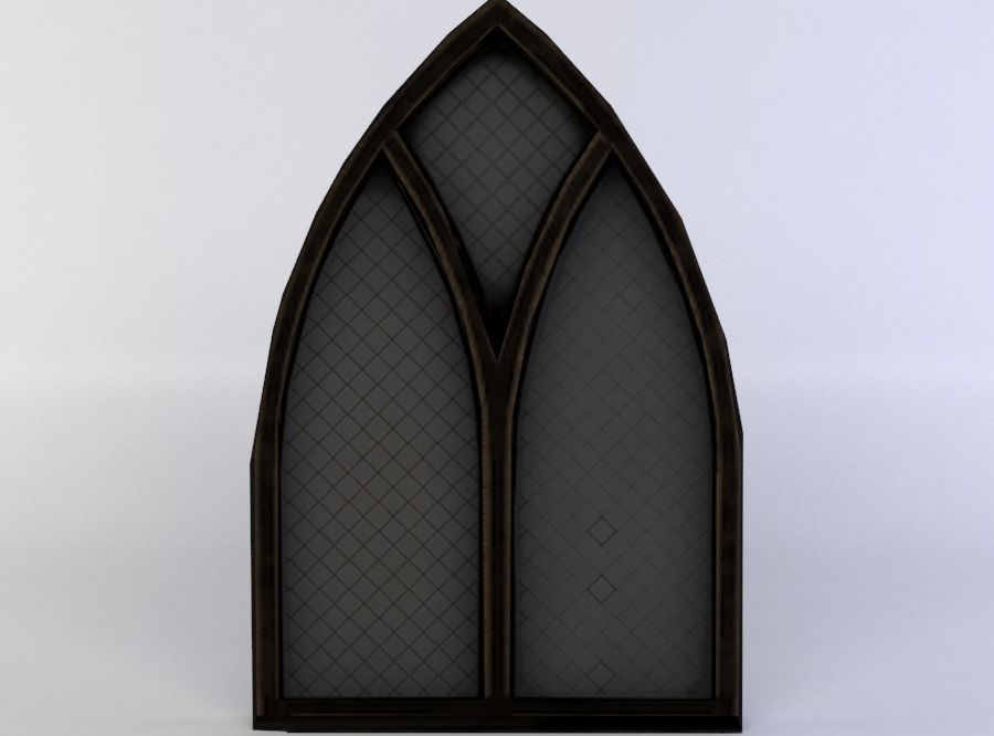 Window gothic - gothic Low-poly 3D model_0