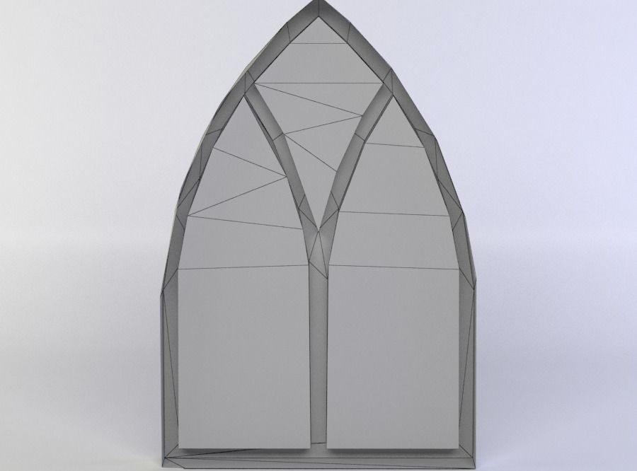 Window gothic - gothic Low-poly 3D model_3