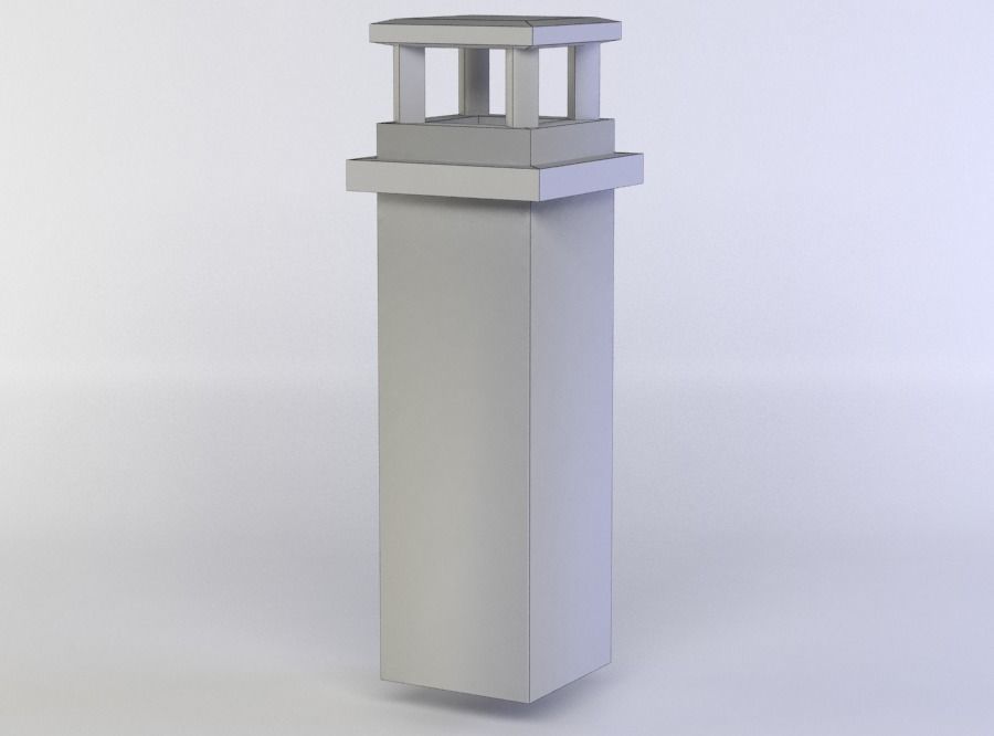 Chimney brick Low-poly 3D model_4