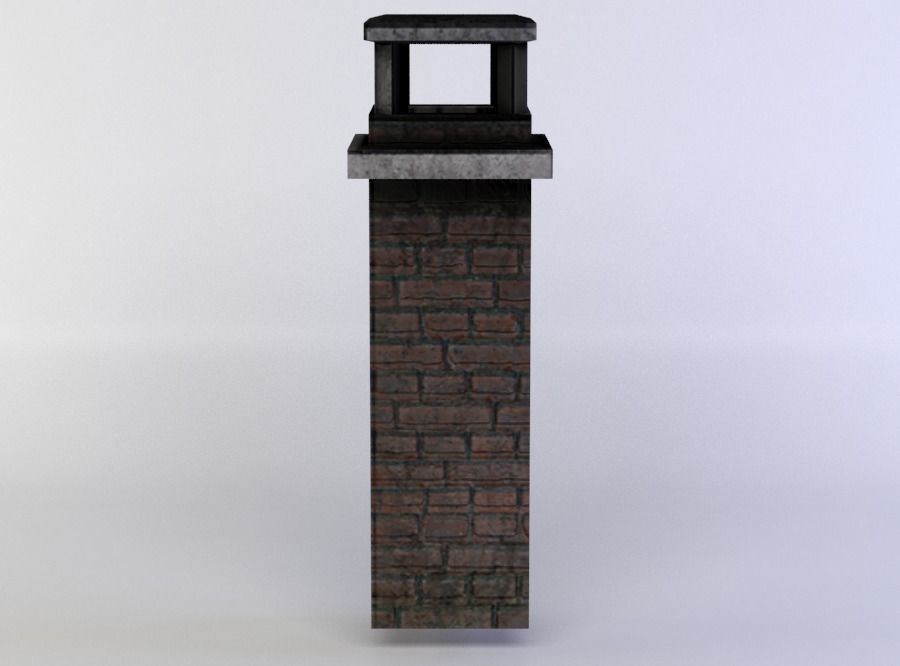 Chimney brick Low-poly 3D model_0