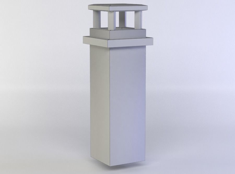 Chimney brick Low-poly 3D model_5