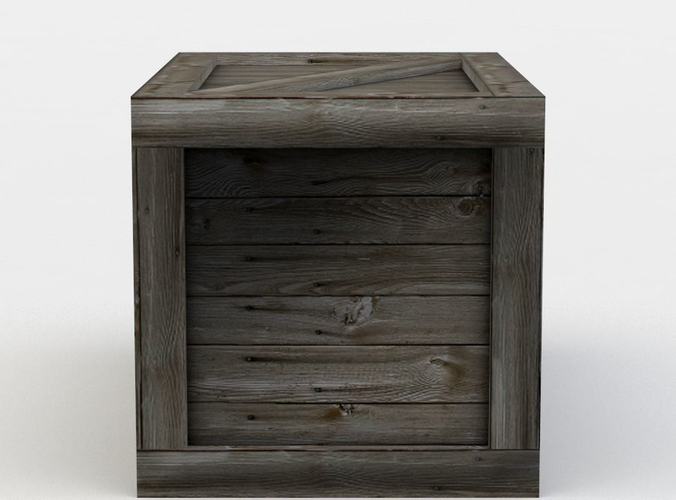 Wooden box Low-poly 3D model