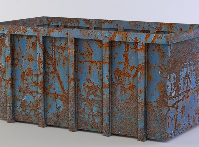 Container rusty metal box - rusty metal box