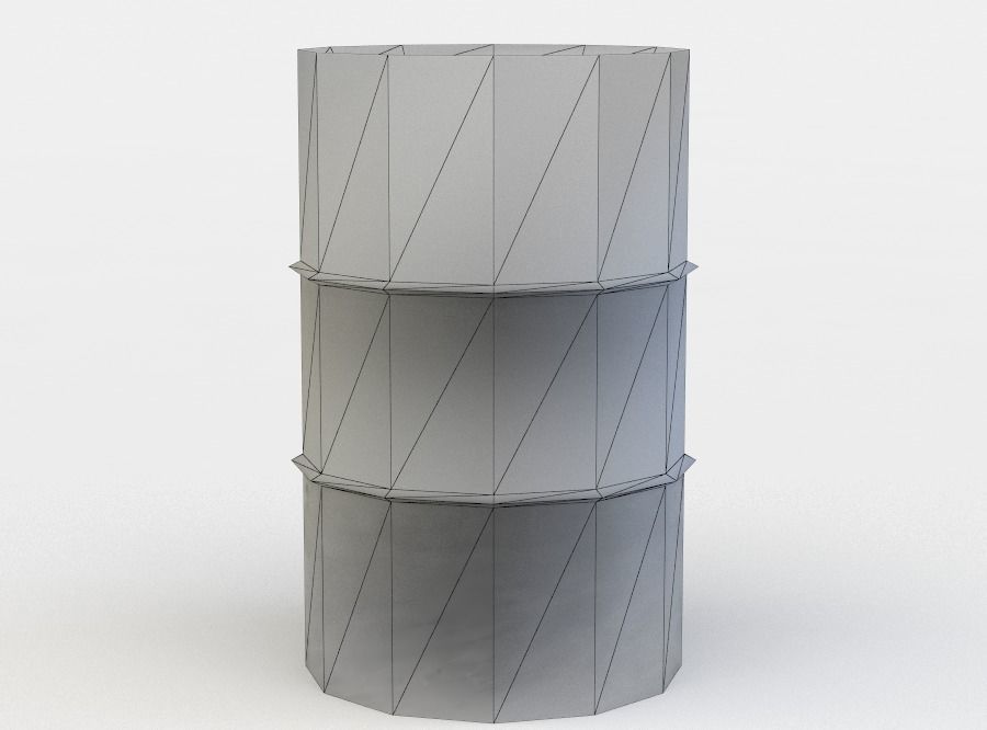 Barrel cylinder Low-poly 3D model_4
