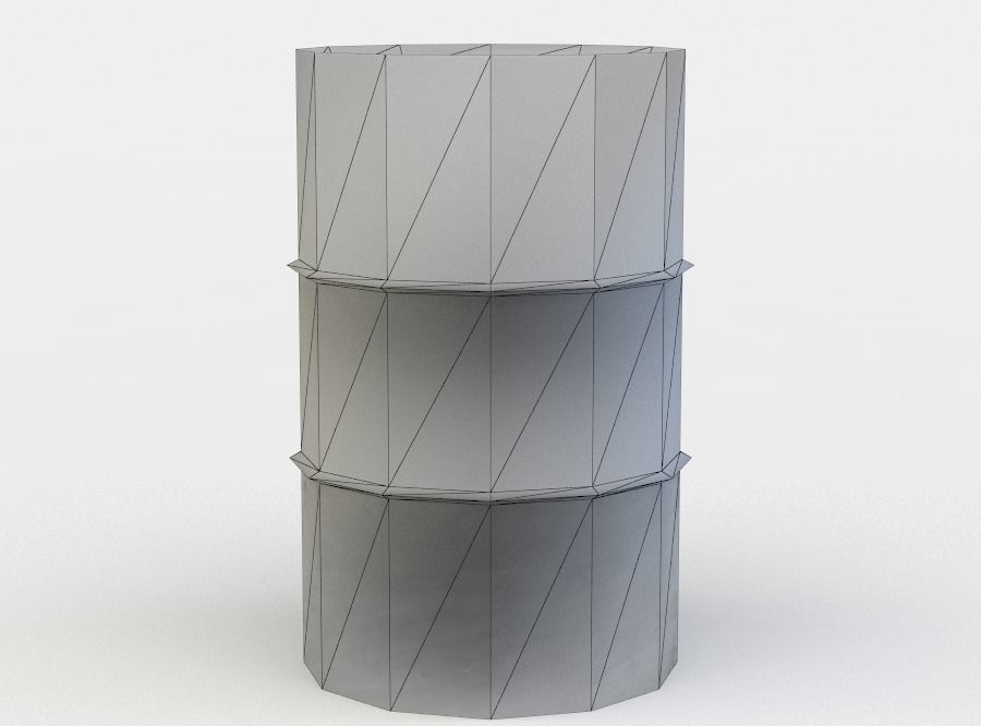 Barrel cylinder Low-poly 3D model_5