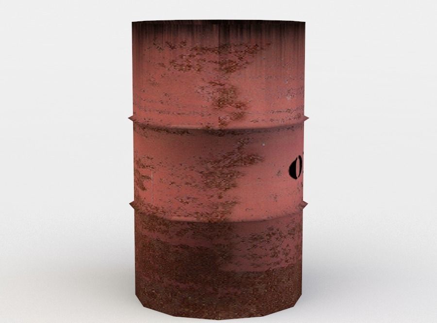 Barrel cylinder Low-poly 3D model_1