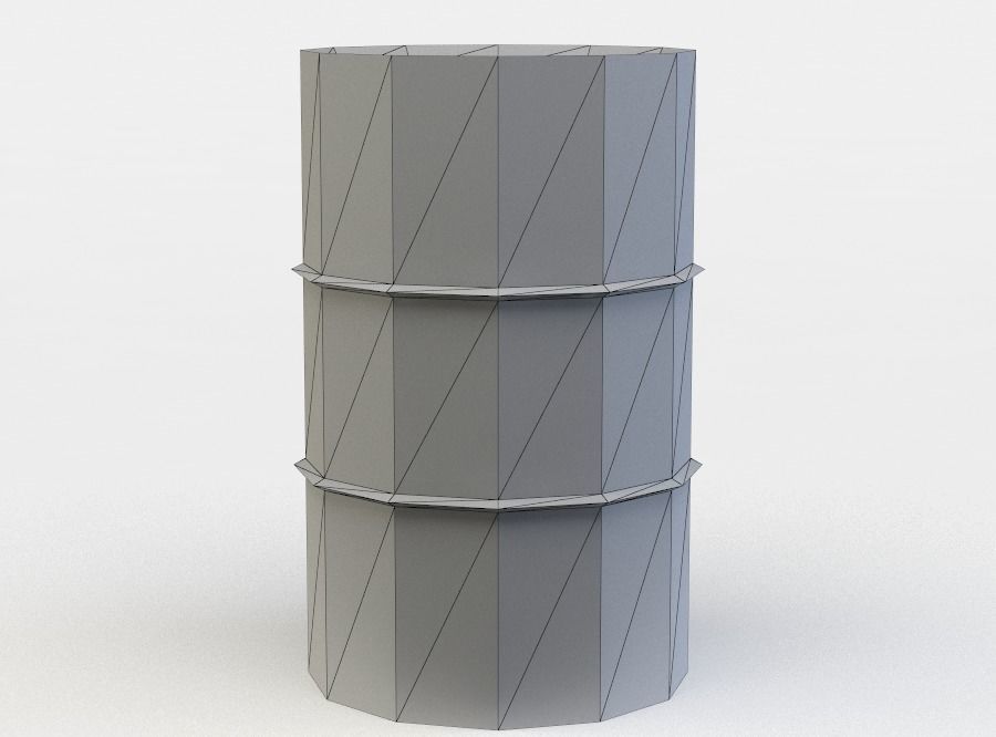 Barrel Low-poly 3D model_4