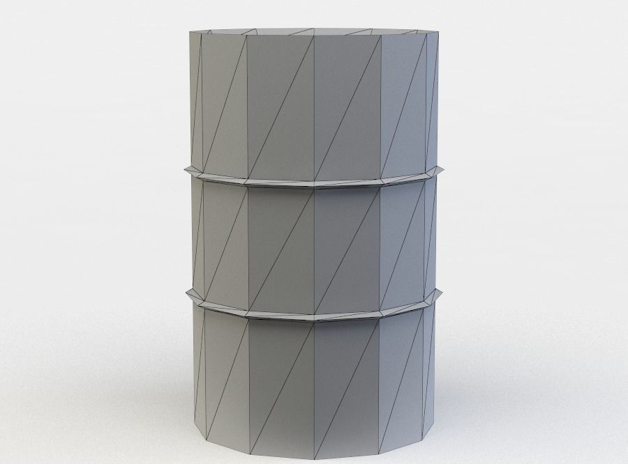 Barrel Low-poly 3D model_5