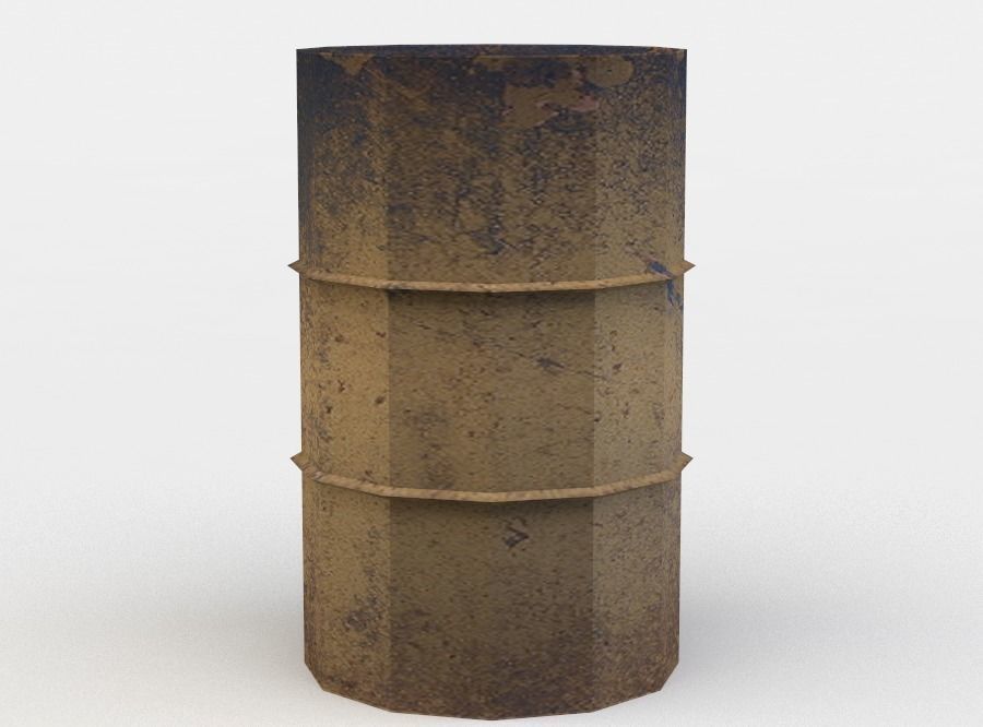 Barrel Low-poly 3D model_2