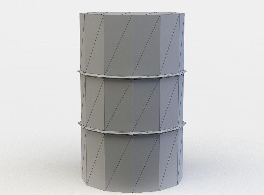 Barrel Low-poly 3D model_3