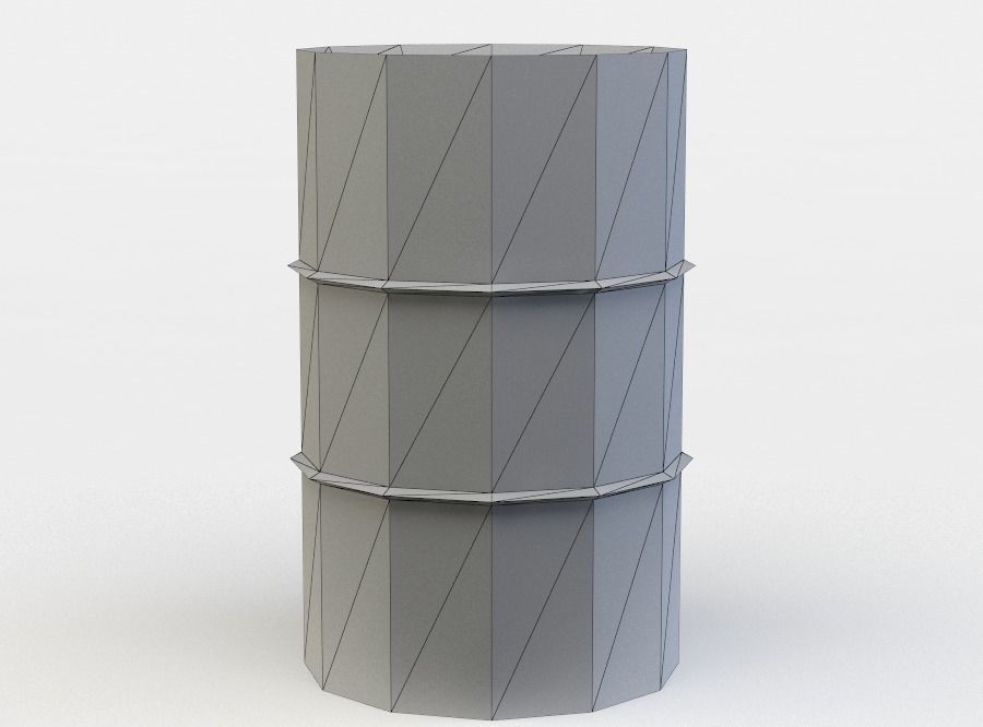 Barrel cylinder Low-poly 3D model_4