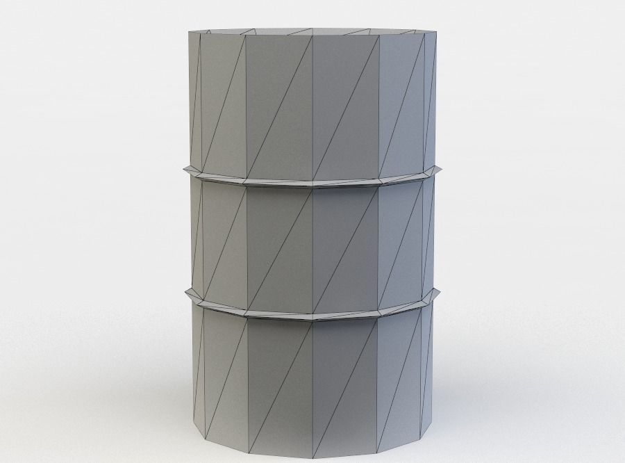 Barrel cylinder Low-poly 3D model_3