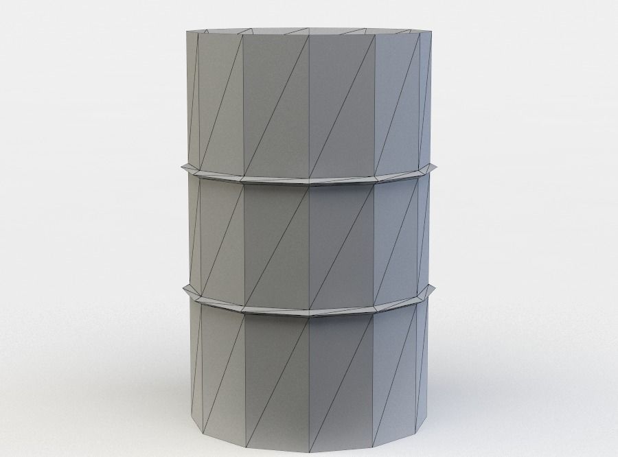 Barrel cylinder Low-poly 3D model_5
