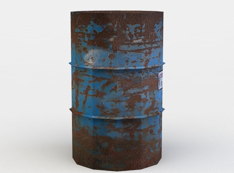 Barrel cylinder Low-poly 3D model_1