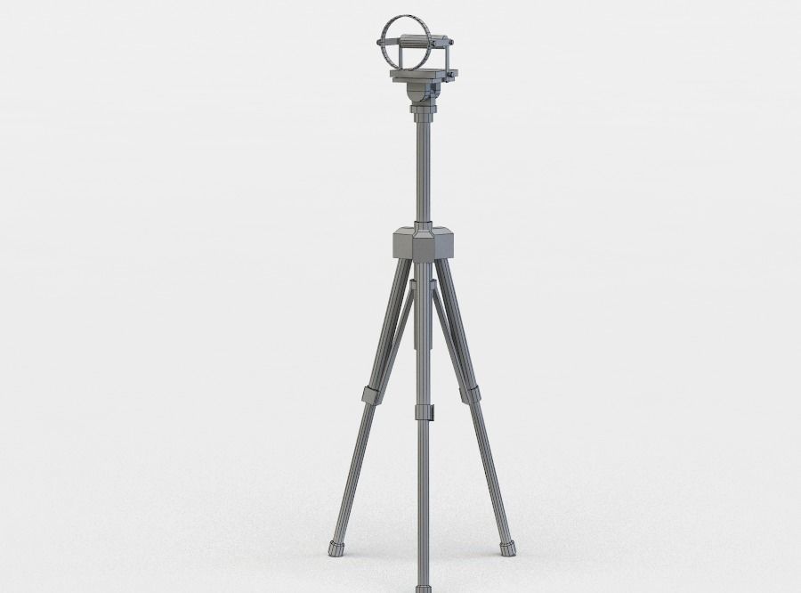Metal stand Low-poly 3D model_4