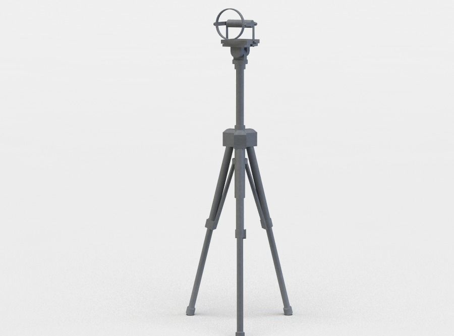 Metal stand Low-poly 3D model_1