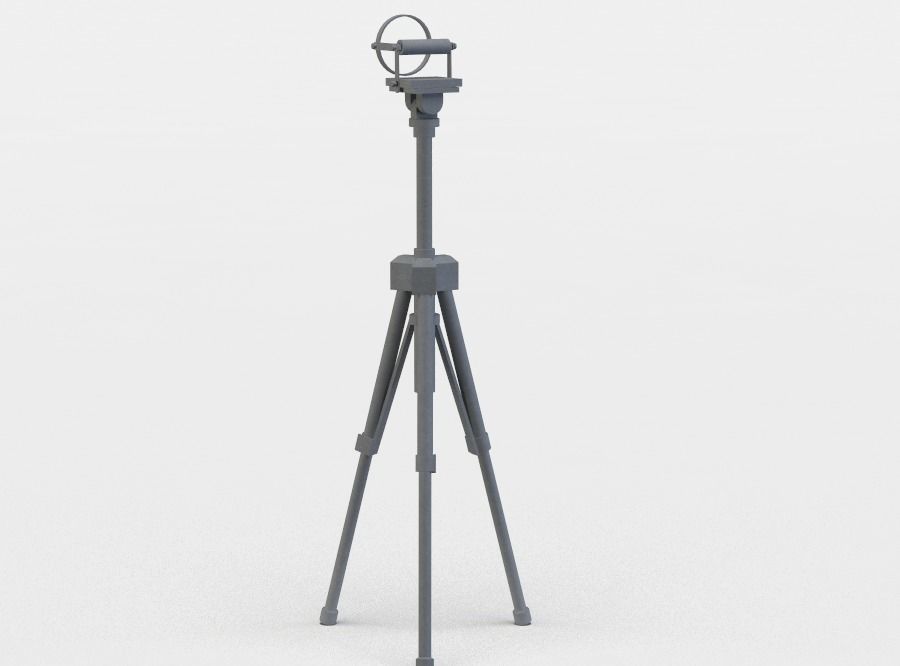 Metal stand Low-poly 3D model_2
