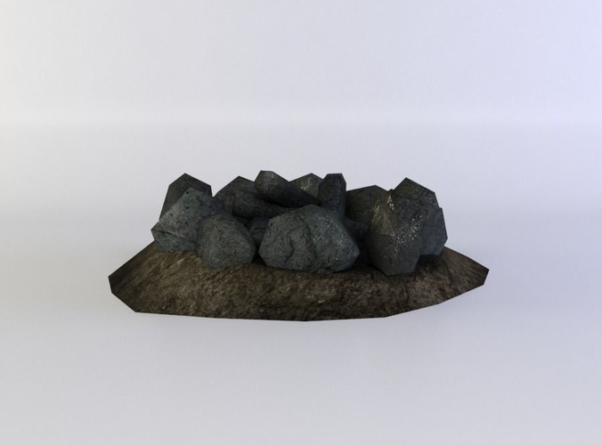 Fire pit Low-poly 3D model