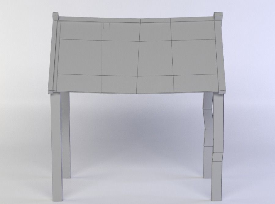 Wooden roof Low-poly 3D model_3