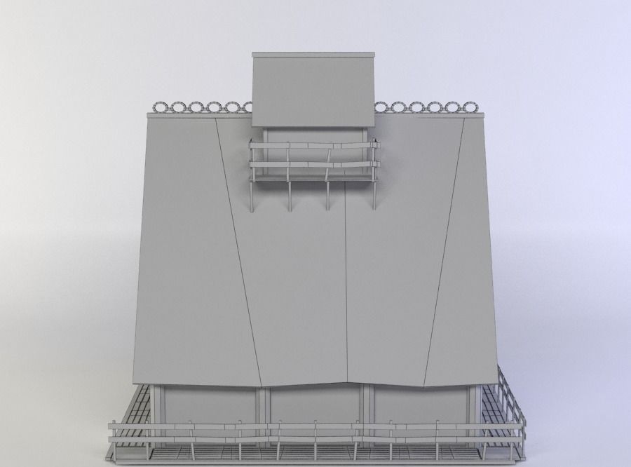 Wooden house Low-poly 3D model_3