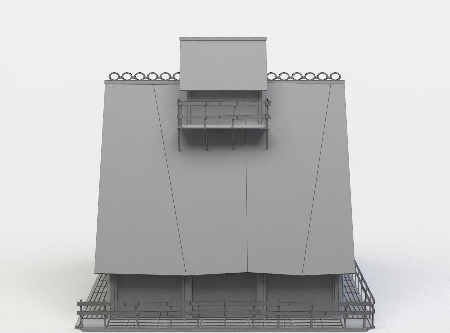 Wooden house Low-poly 3D model_9