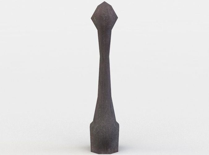 Column metal pole with wooden base