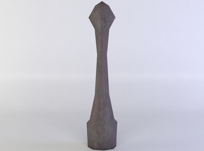 Column metal pole with wooden base