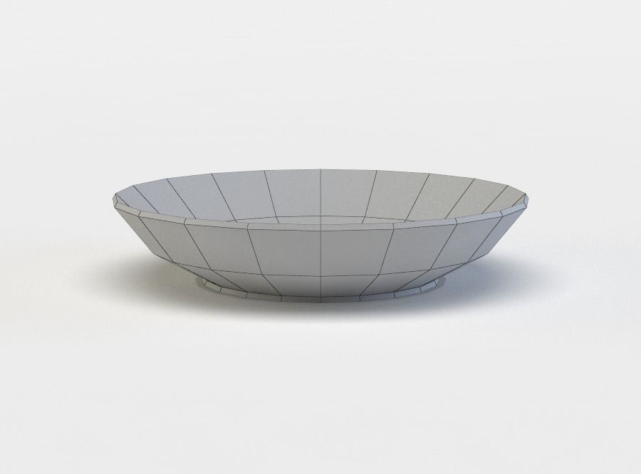 Deep plate Low-poly 3D model_9