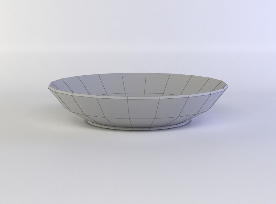 Deep plate Low-poly 3D model_5