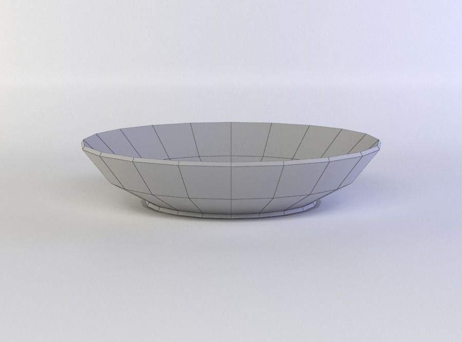 Deep plate Low-poly 3D model_3
