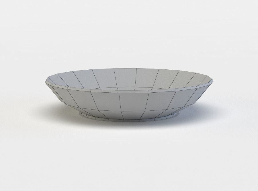 Deep plate Low-poly 3D model_11