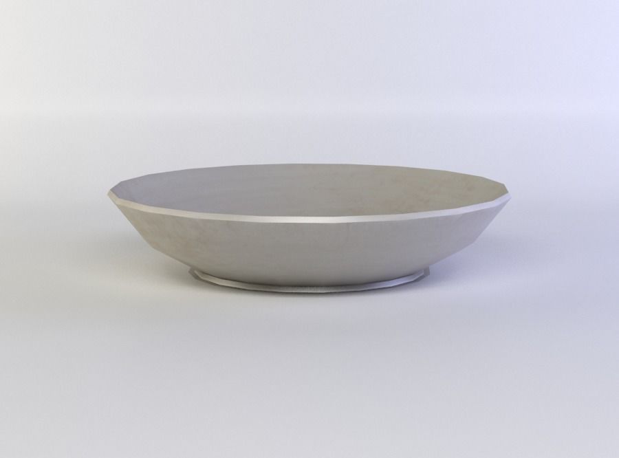 Deep plate Low-poly 3D model_1