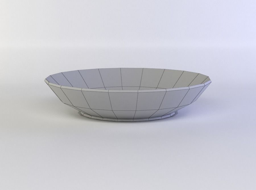 Deep plate Low-poly 3D model_4
