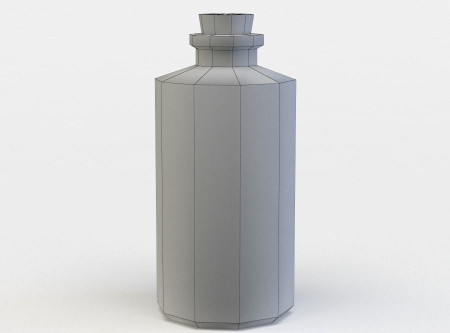 Green glass potion Low-poly 3D model_4