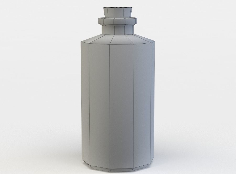Green glass potion Low-poly 3D model_3